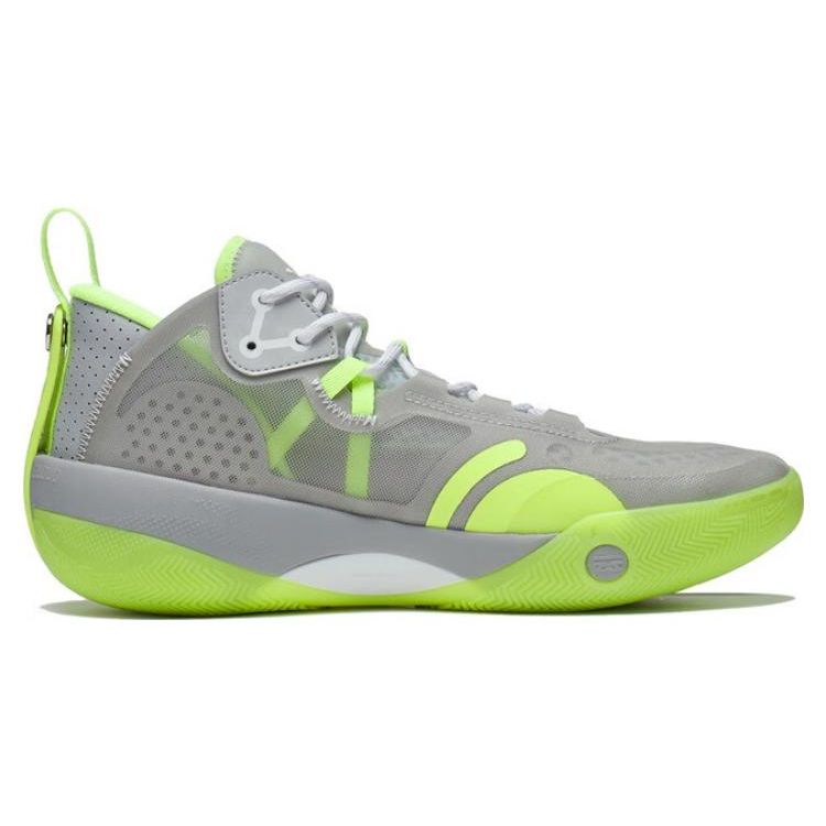 Li Ning Wade Phantom 3 Cushioning Anti-Slip Durable Mid-Top Basketball Shoes Men Sneakers Gray Green ABPS041-4
