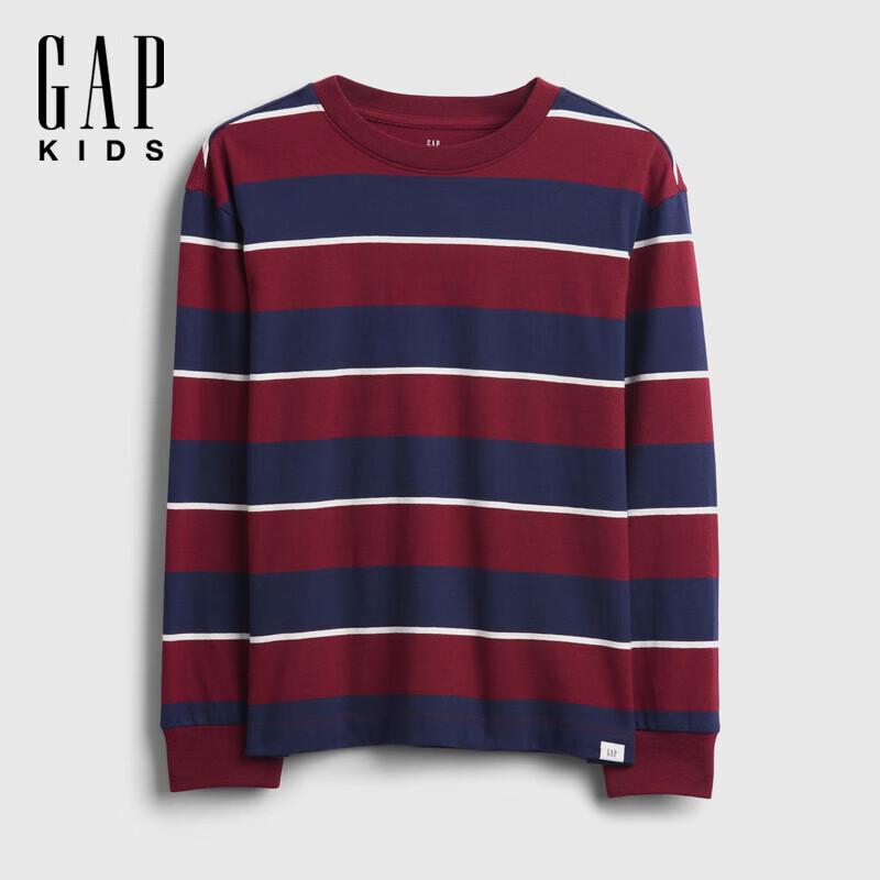 Gap Boys  2025 Autumn Cotton Crew Neck Long Sleeve T-Shirt 120 (6-7 Years)