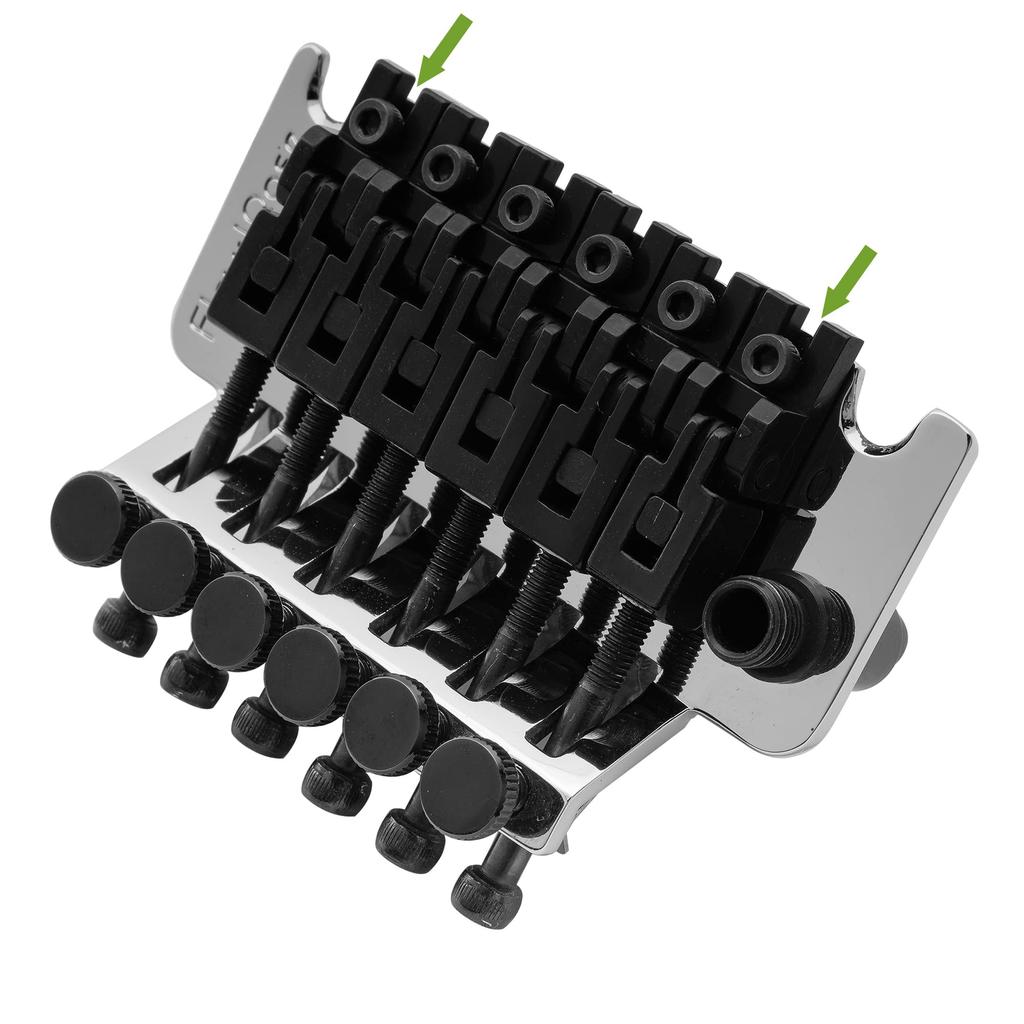 Musiclily Pro 10.8mm 1st/6th String Bridge Saddles, Replacement for Floyd Rose Original/Special, Black