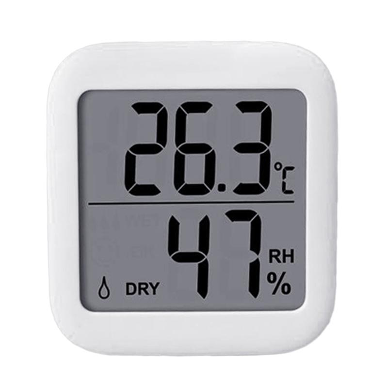 Digitales Thermometer Hygrometer mit LCD-Anzeige Elektronischer Feuchtigkeitssensor Temperaturmessgerät mit Magnet & Halter