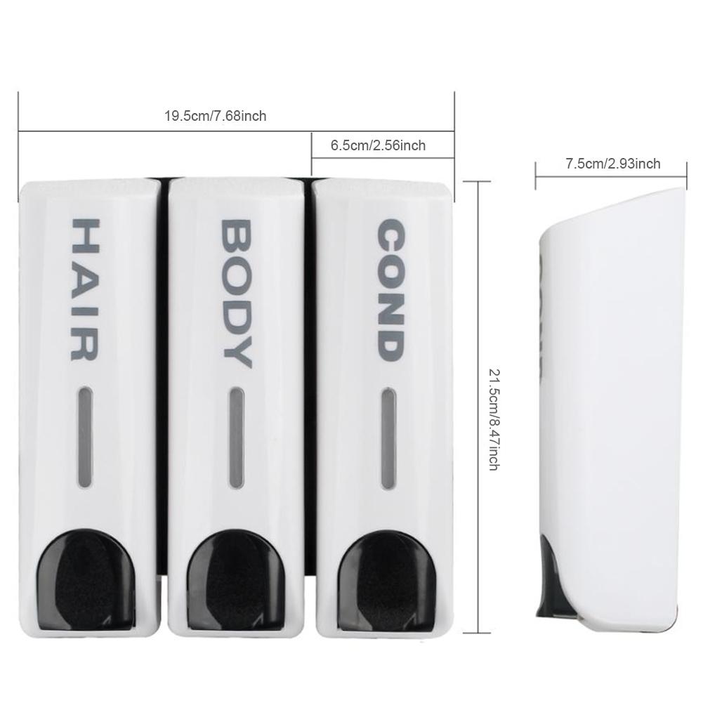 350ML Shower and Lotion Dispenser Waterproof Shower Bath Shampoo Dispenser Wall Mount with Clear Window for Home Hotel Bathroom