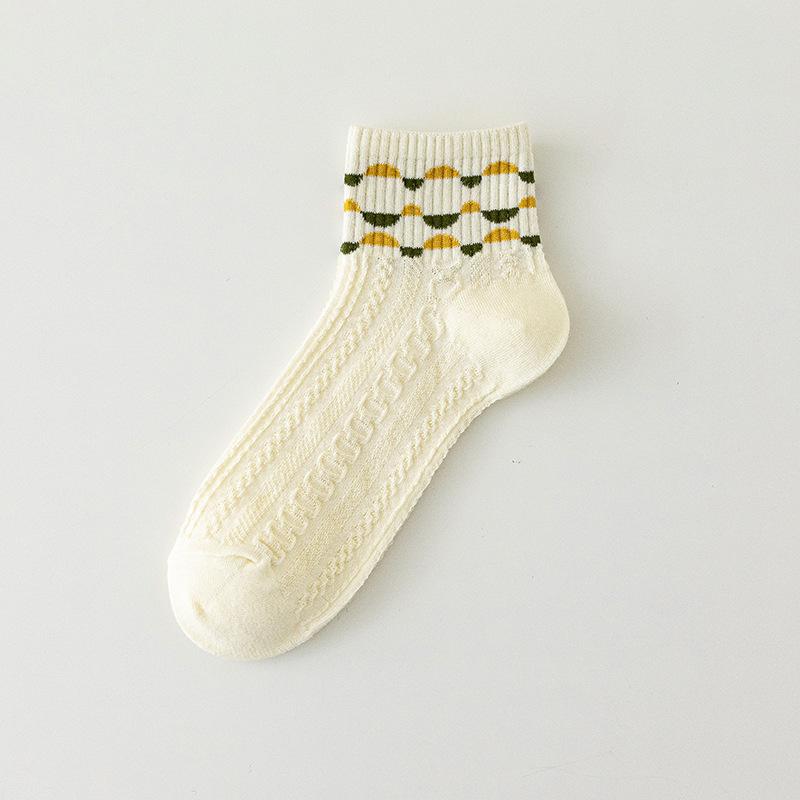 Damen Sommer Dünne Hübsche Mittelhohe Weiße Baumwollsocken