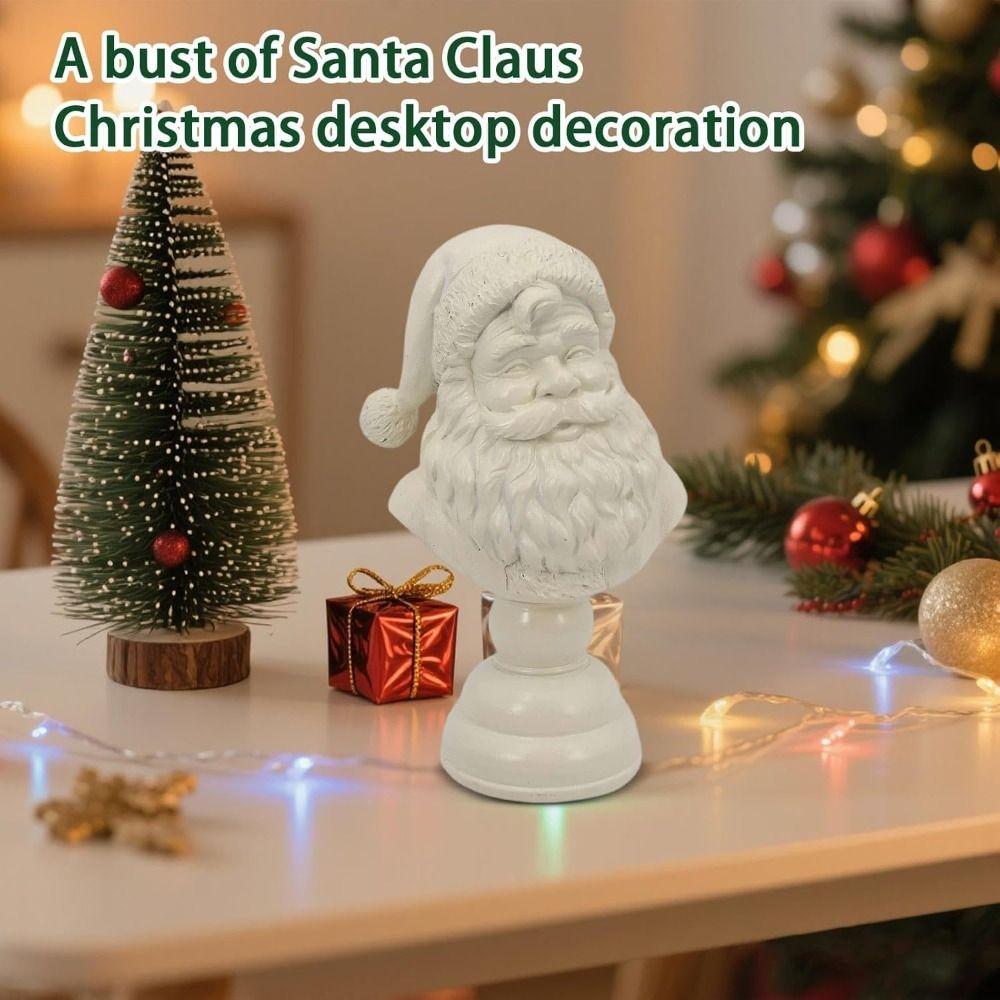Resin Christmas Figurine Festival Decor Santa Head Bust High Quality Santa Bust Statue
