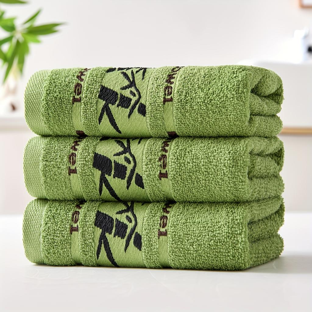 3pcs Bamboo Fiber Embroidered Towels Set 34x34cm/34x74cm/70x140cm Bath Towels Wholesale Bathroom Towel Cover Sport Gift Towels