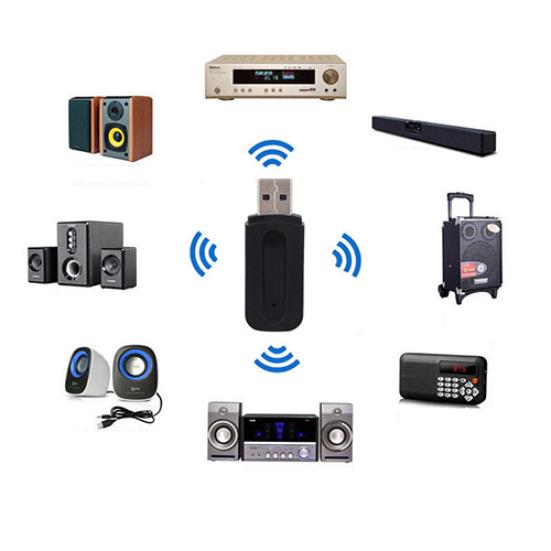 Adattatore Ricevitore Audio Stereo Musicale Aux Wireless Bluetooth-compatibile per Auto con Microfono