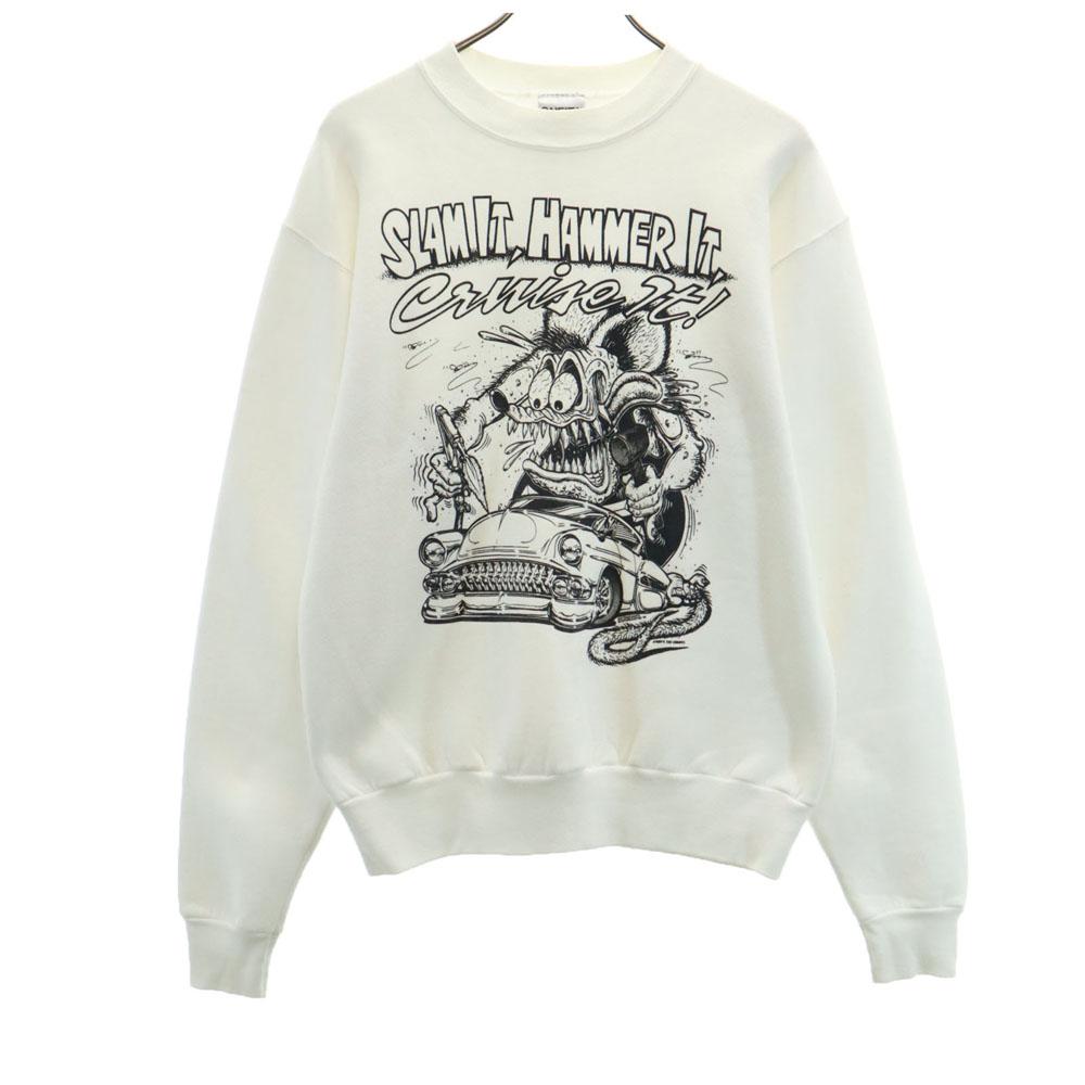 ONEITA 90s Old USA Made Rat Fink Long Sleeve Print Sweat Men's Used