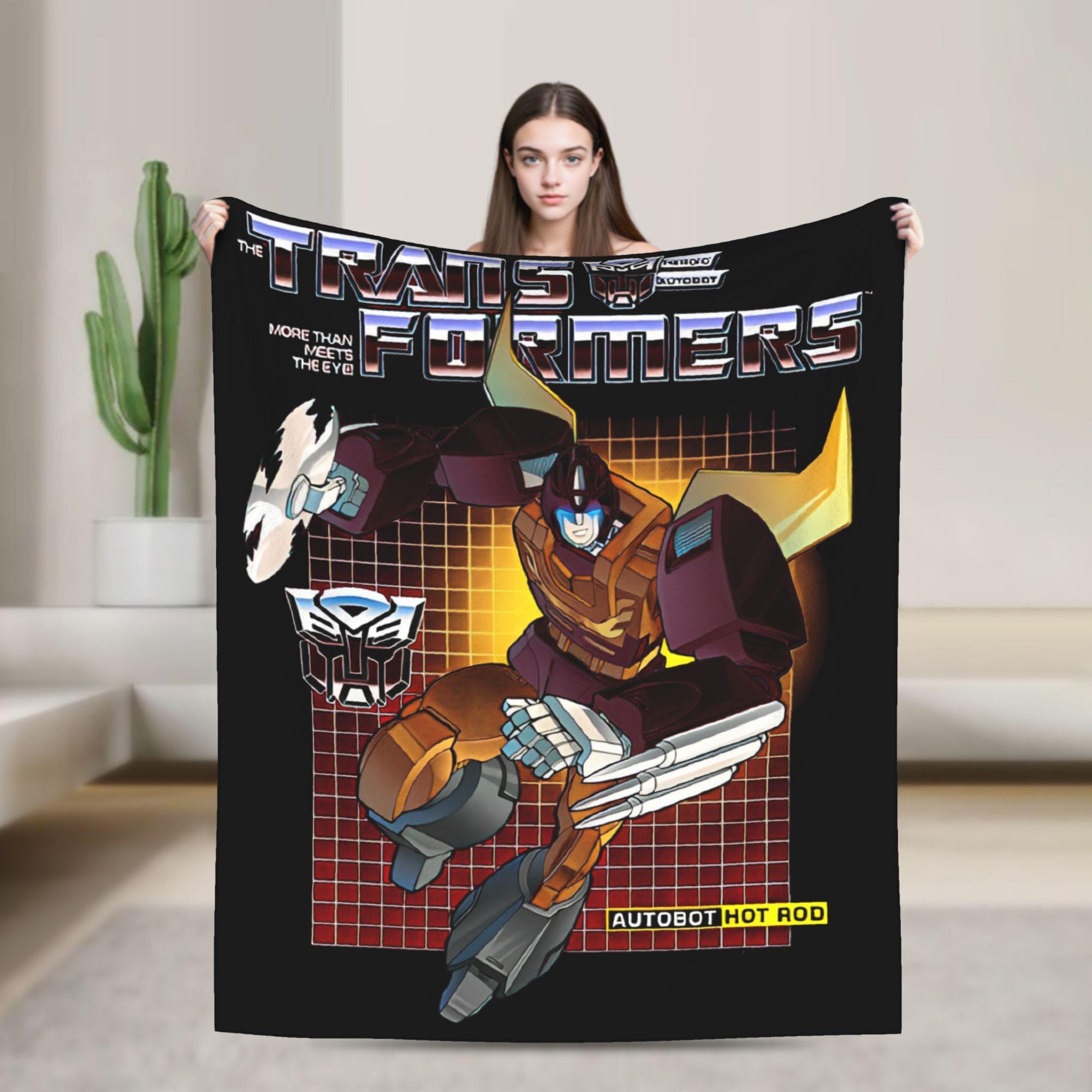 

Transformers Bumblebee Optimus Prime Plush Blanket Autobot Fashion Throw Blankets for Bedspreads 200x150cm Rug Piece Warm 30x40in