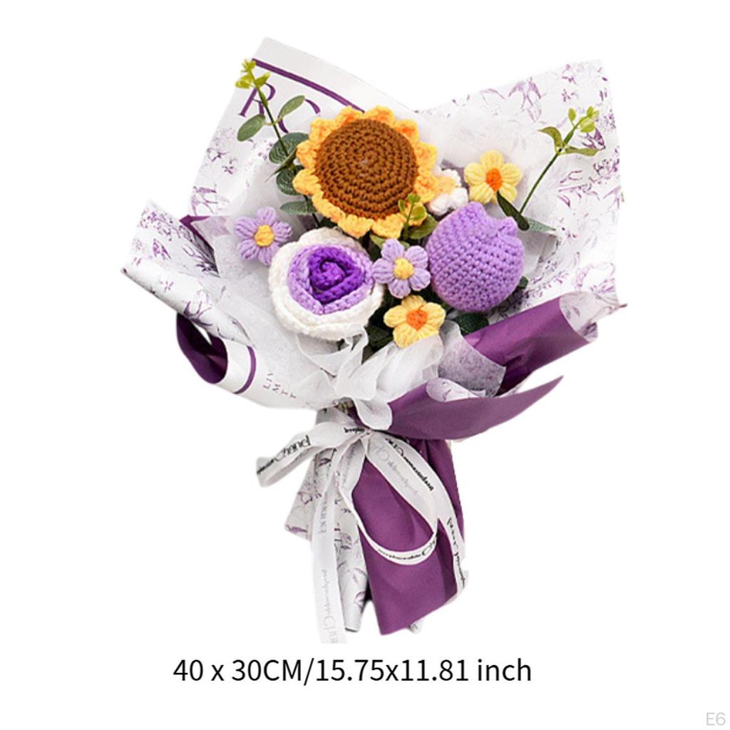 Färdig Virkad Bukettändar Kreativa Konstgjorda Blommor Hand för Festival Tacksägelsefest