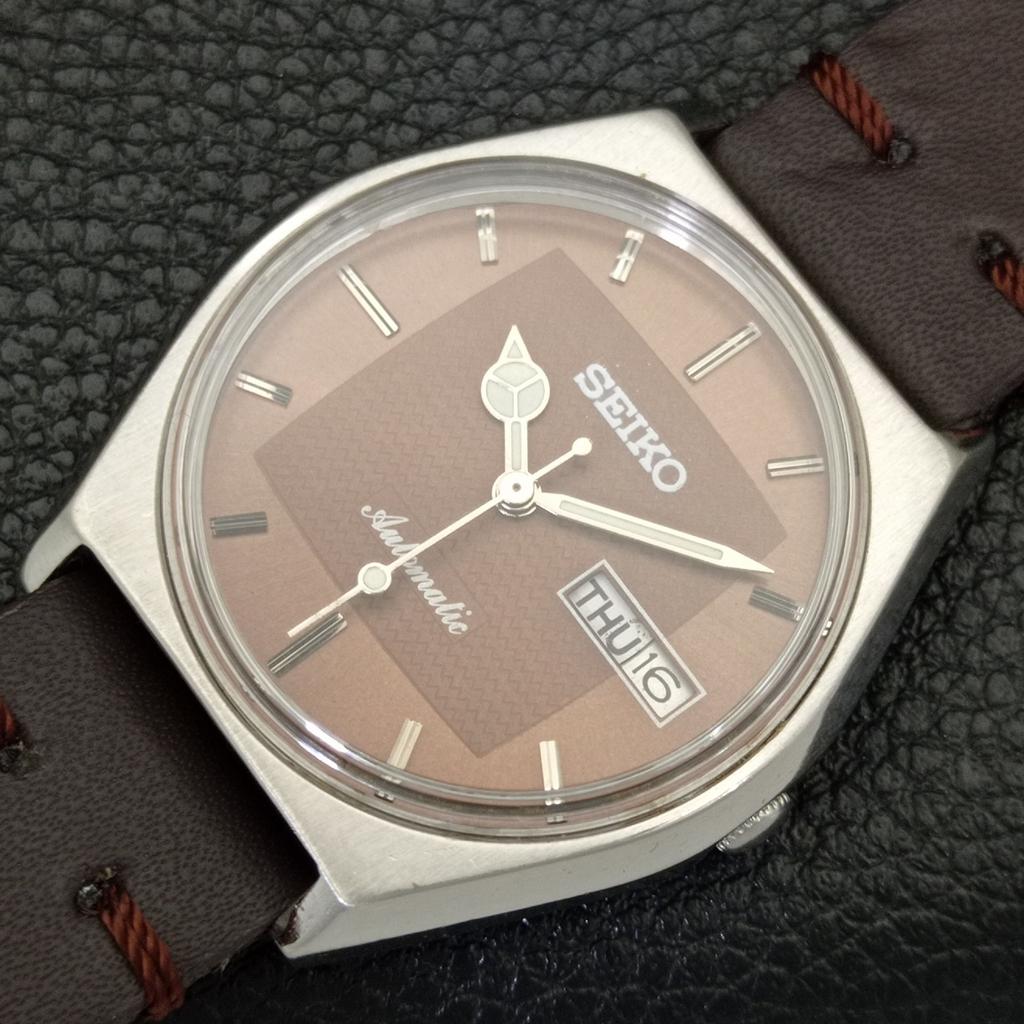 Seiko AUTOMATIC JAPAN MENS VINTAGE BROWN COLOR DIAL WATCH A701443-5 R206b-a701443