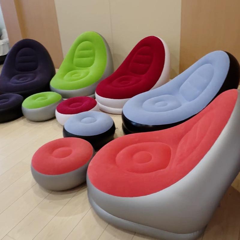 Inflatable Lazy Sofa – Foldable Reclining Chair with Footrest, Outdoor Plush Lounge, Combined Modular Sofa for Camping & Home