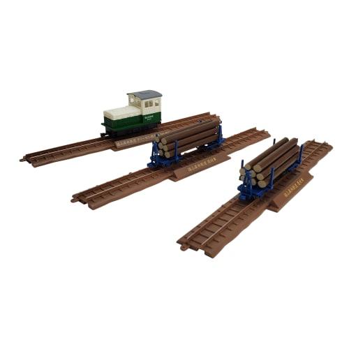 

Railway Collection Tetsuro Narrow Gauge 80 Cat Mountain Forest Railway L-Type Diesel Locomotive Two-Tone Color with Logging Car, 3-Car Set A, Diorama