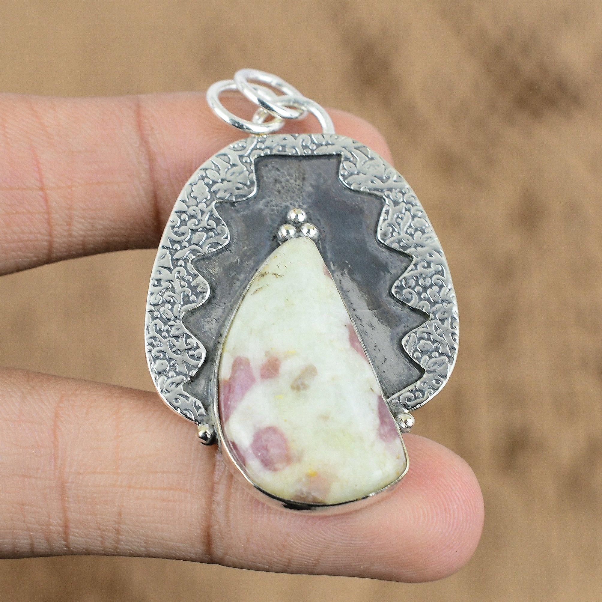 

Wedding Gift For Her 925 Silver Natural Pink Tourmaline Gemstone Pendant