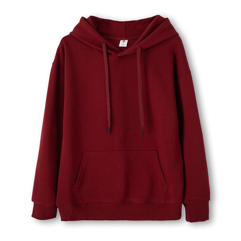 Unisex Plus Size Cotton Hoodie - Warm, Loose, Double-Layered Sweatshirt for Autumn & Winter