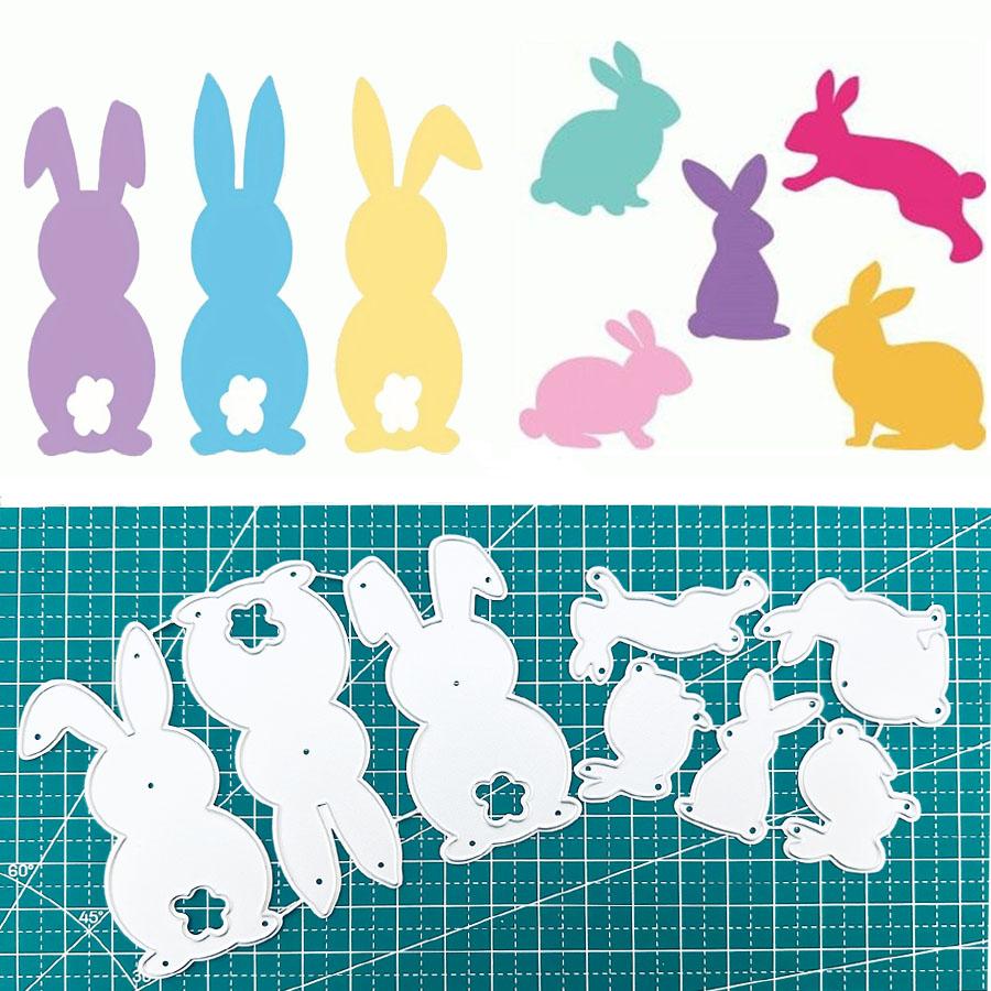 2pcs Easter Rabbits Metal Cutting Dies Scrapbooking Card Making Album Photo Craft