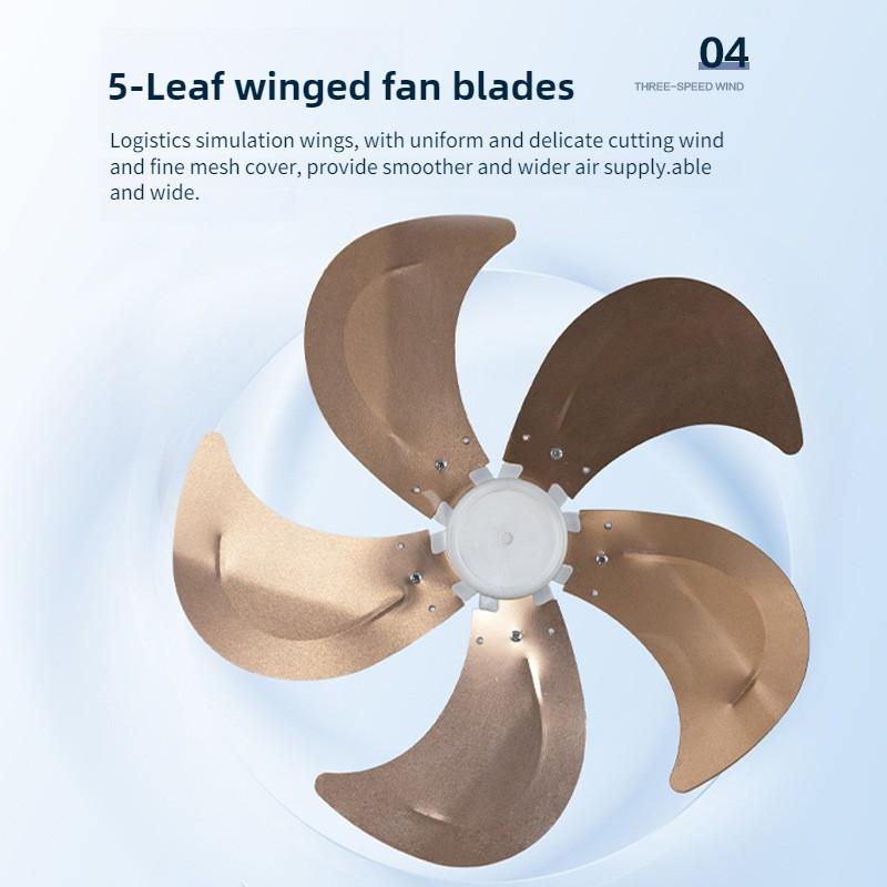 60W Wall Mounted Electric Fan Household Restaurant Silent Air Circulation Fan Three Gears Adjustable Cooling Equipment