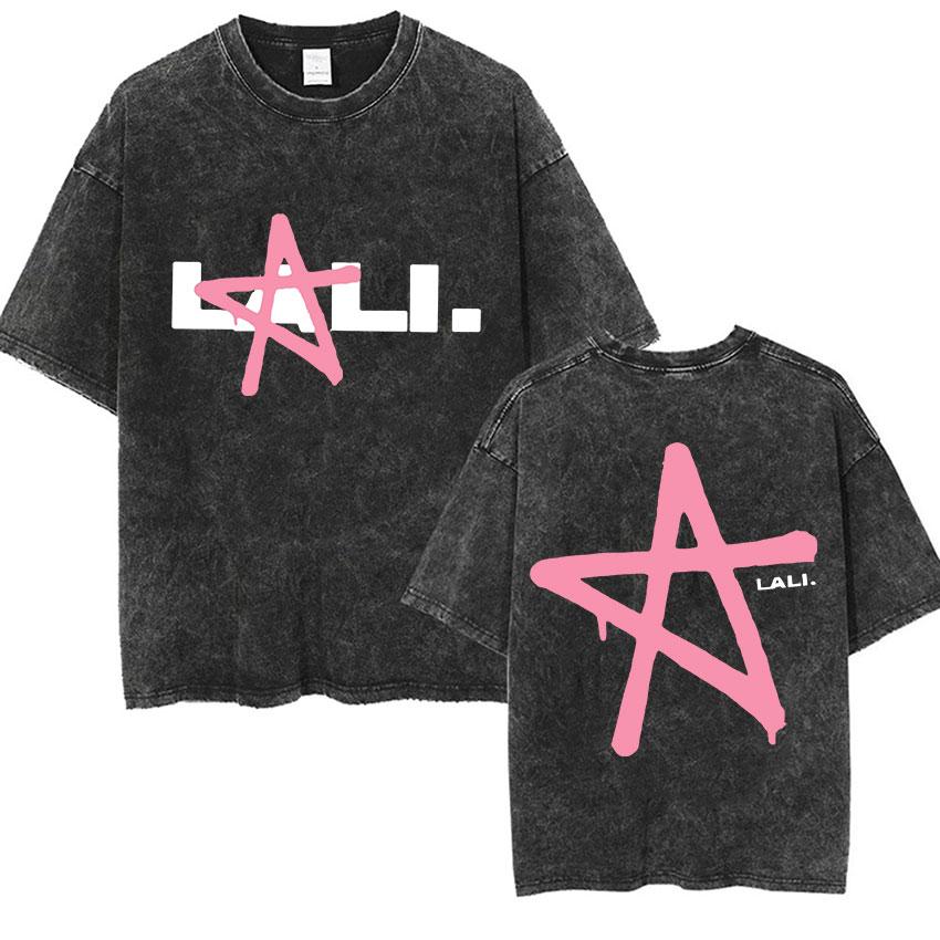 Singer Lali Esposito Tour Album Vintage Washed T Shirts Men Women Hip Hop Oversized Tshirt Summer Cotton Short Sleeve Tees