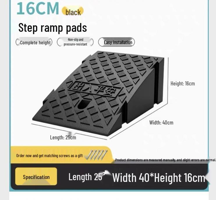 Car Sill and Roadside Plastic Uphill Triangle Speed Bump Mat