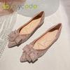 Women's Fashion Pumps, Bow Diamond Embellished Low Heel Casual Shoes Sizes 33-43