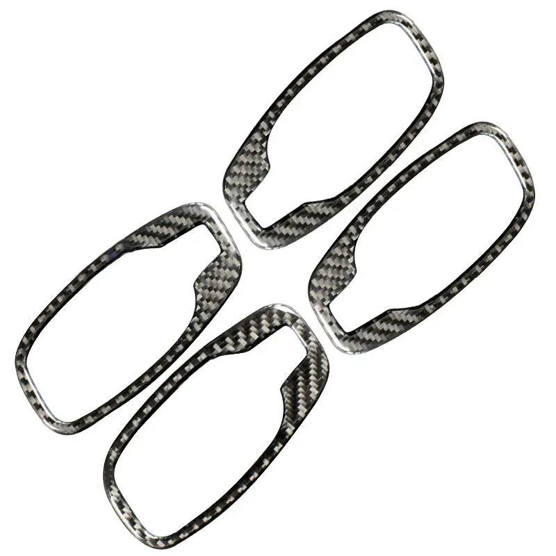 Carbon Fiber Car Interior Door Handle Cover Door Decoration Bowl Stickers For BMW 5 Series Accessories E60 E61 F10 2005-2010