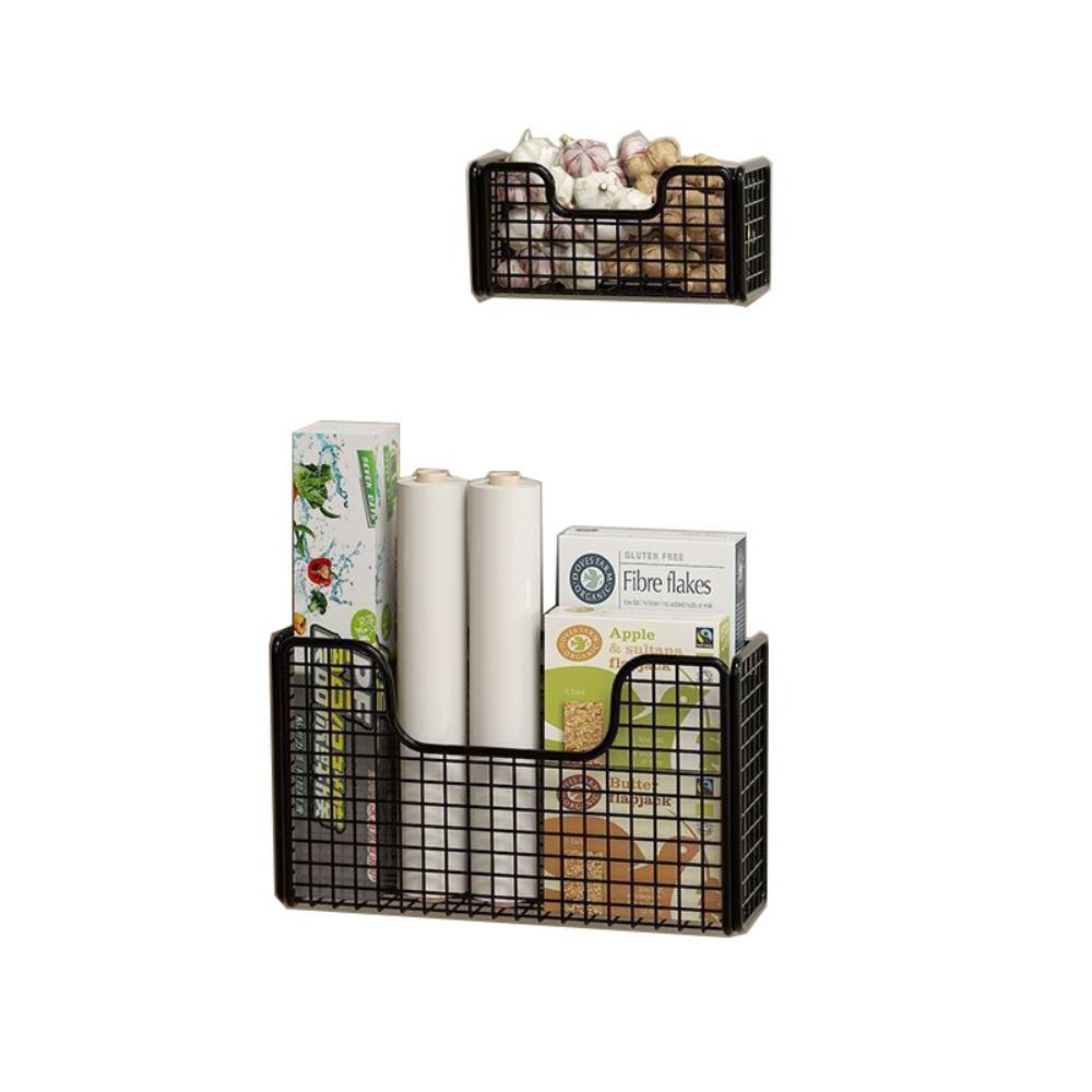 Kitchen Cabinet Door Inner Shelf Storage Box Door Rear Hook Plastic Wrap Bag Cabinet Door Hanging Basket Storage Rack