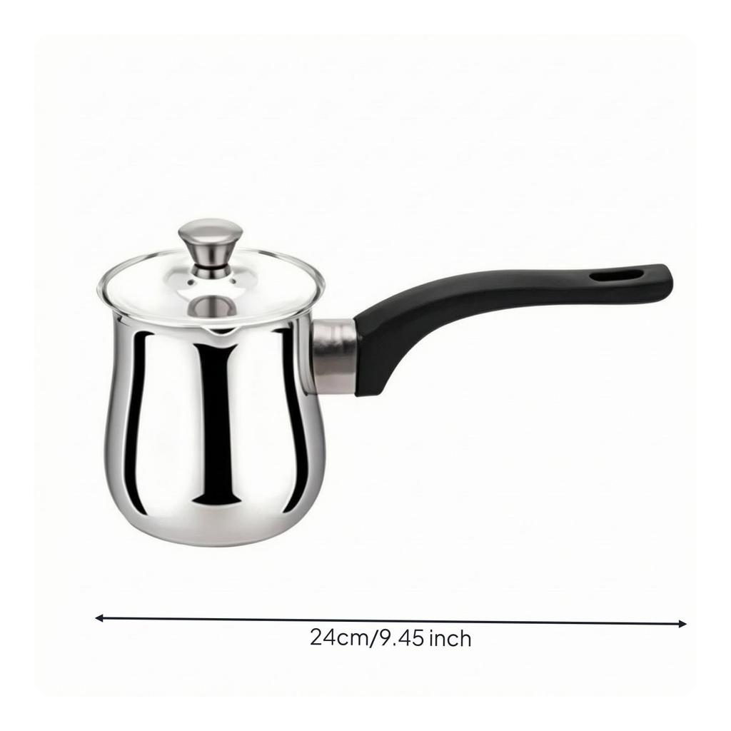 Turkish Coffee Pot with Lid Polished Compact for Home Kitchen