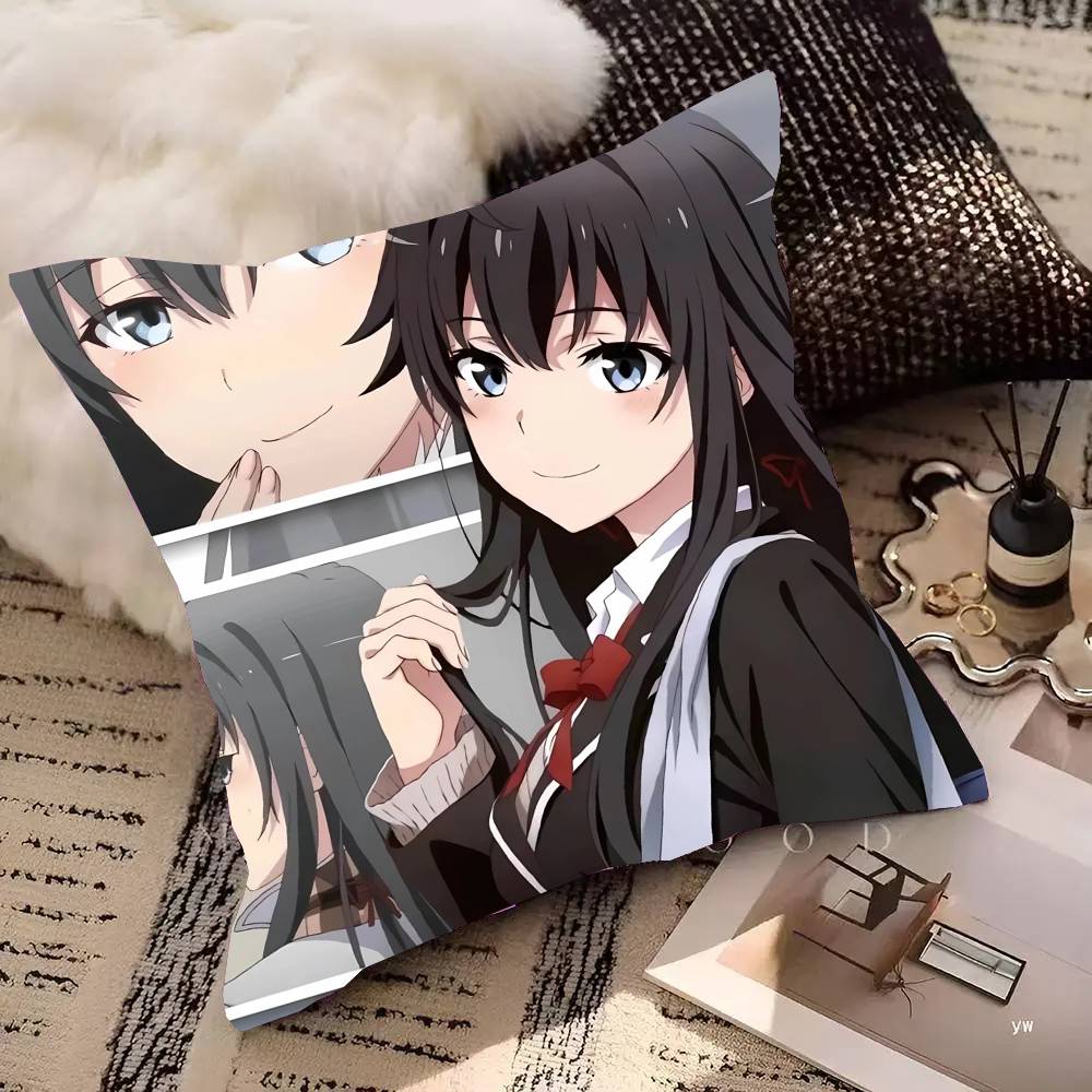 Yukinoshita Yukino Anime My Teen Romantic Comedy SNAFU Pillow Case Fashion Square Pillowcase Bedroom Sofa Room Ins Decoration