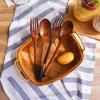 Home Natural Dinner Kit Wooden Kitchen Fork Chopsticks Spoon Set Cutlery Tableware Utensils Sets