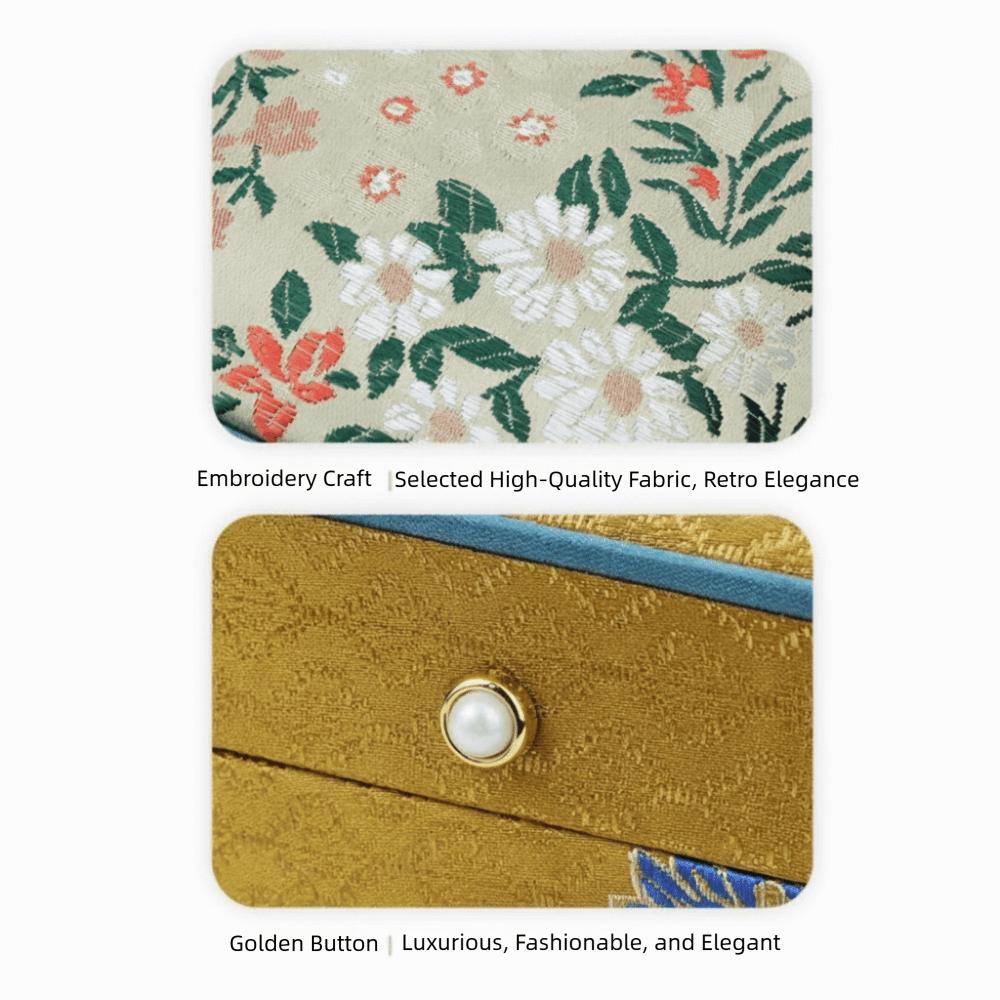 Brocade Fabric Brocade Jewelry Box Exquisite Embroidery Portable Jewelry Holder For Women