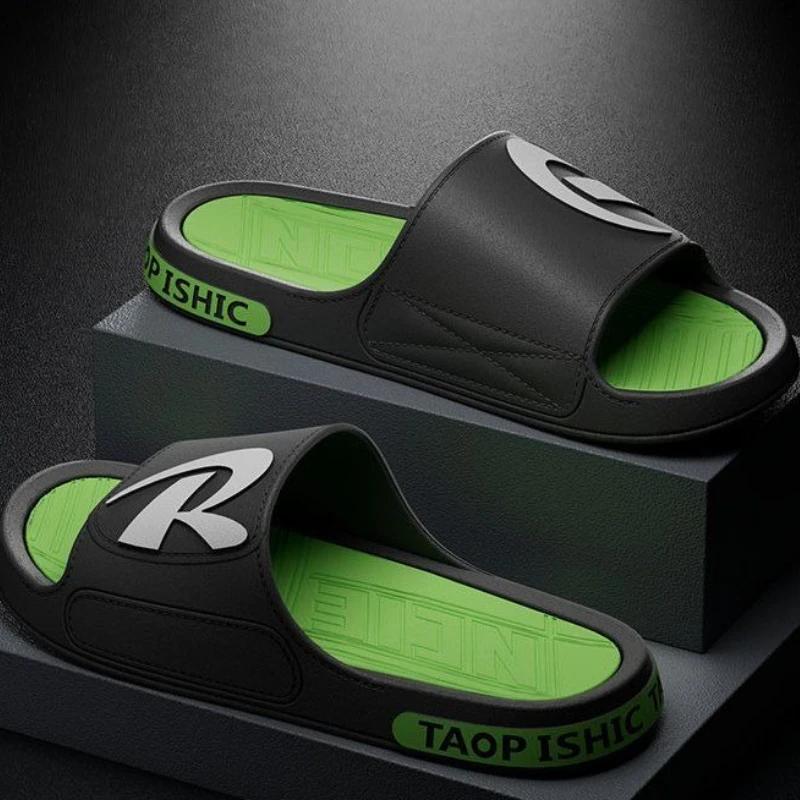 

Slides Male Slipper Bathroom House Indoor Walk Around Home Platform Shiatsu Pvc Mascullino Clappers 2025 Original Y2k Men s Shoe 42-43