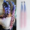 Synthetische Regenbogen Lametta Zöpfe Haarverlängerungen 26 Zoll Doppelte Pferdeschwänze Mädchen DIY Rave Party Ausgefallene Haaraccessoires