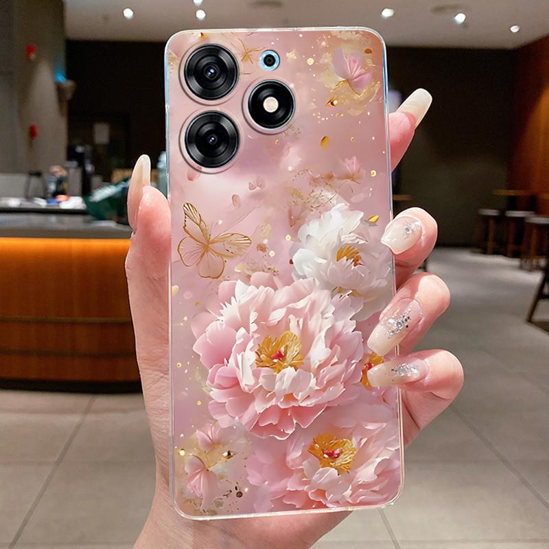 For Tecno Spark 10 Pro KI7 Back Cover Tecno Spark 10 Pro Case K17 Aesthetic Fashion Butterfly Flowers Clear Soft TPU Phone Case