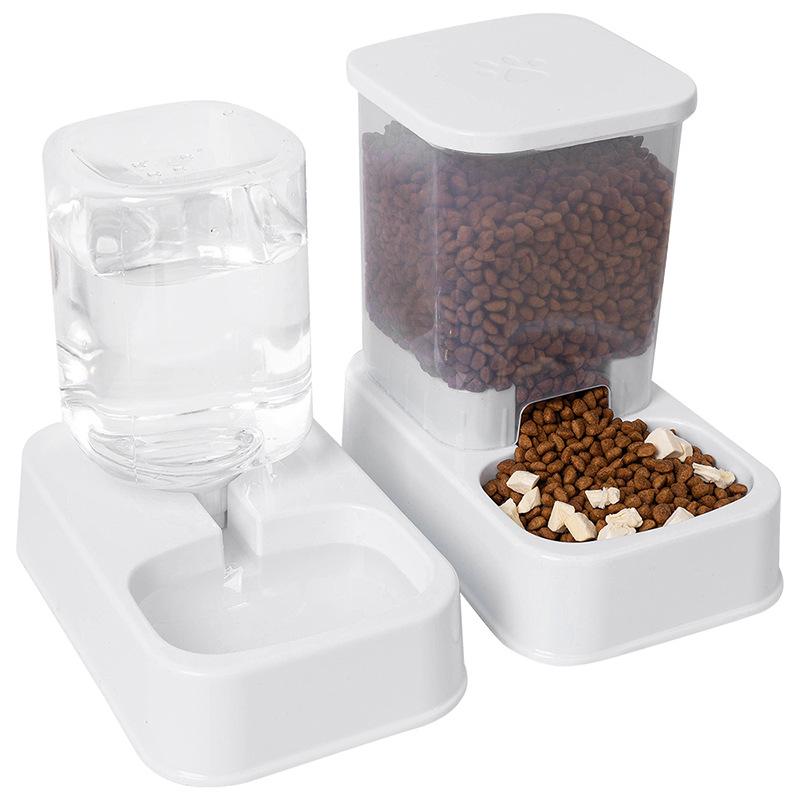 Automatic Pet Feeder: Cat Drinking Fountain & Double Dog Bowl Set
