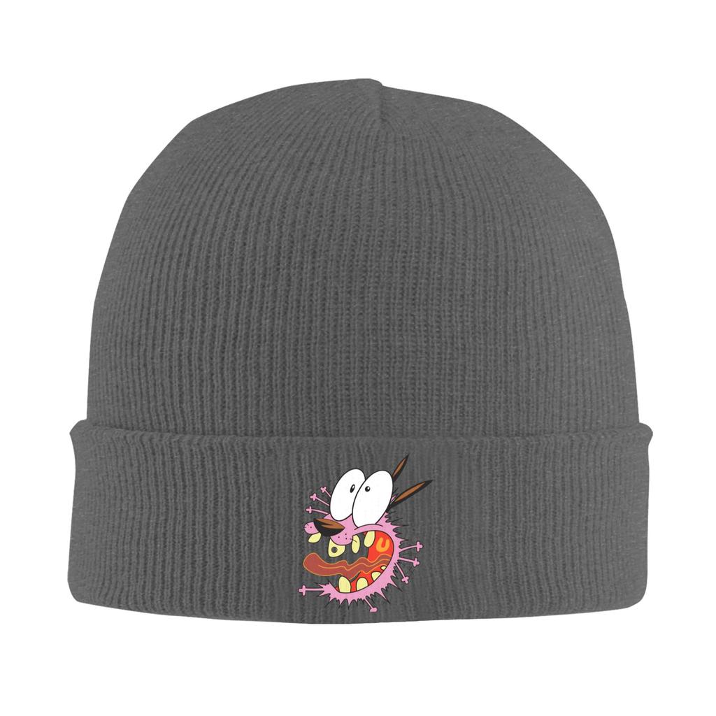 Courage Dog  Beanie Hats  Bonnet Hats Female Male Casual Kpop Knitting Hat Autumn Pattern Thermal Elastic Caps