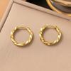 Stainless Steel Square Twist Pattern Earrings - Trendy Unisex Accessory
