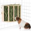 Wooden Hay Feeder Rack Built-in Rabbit Hay Holder Easy Installation Ferret Hay Manger  Hamster