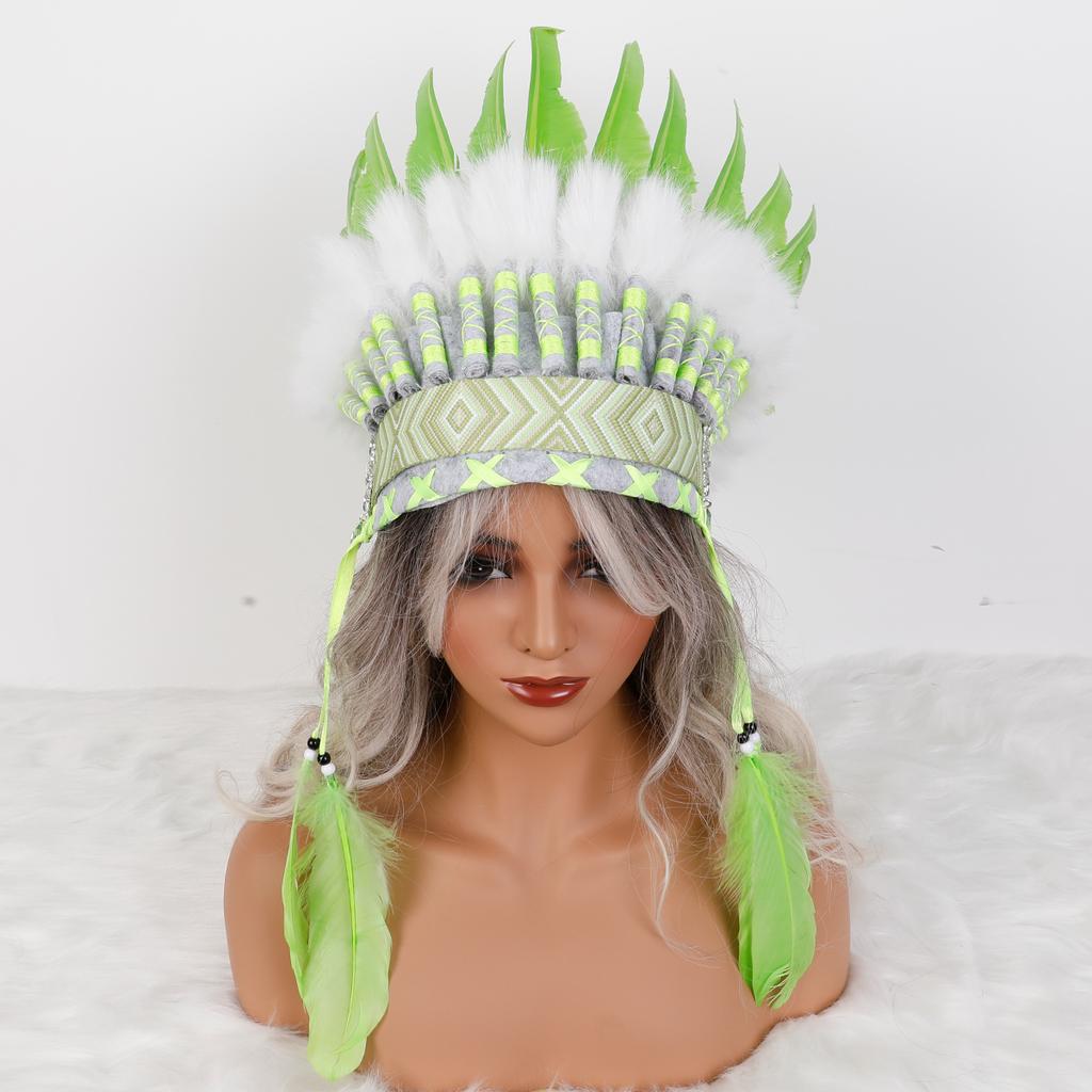 Handmade Soft Native American Style Indian Feather Headdress-Adjustable Custom Color Custom Size Comfortable Festivals Cosplay