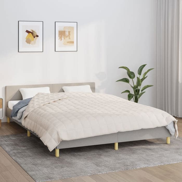 VidaXL Weighted Blanket Light Cream 200x230 Cm 13 Kg Fabric 3154824