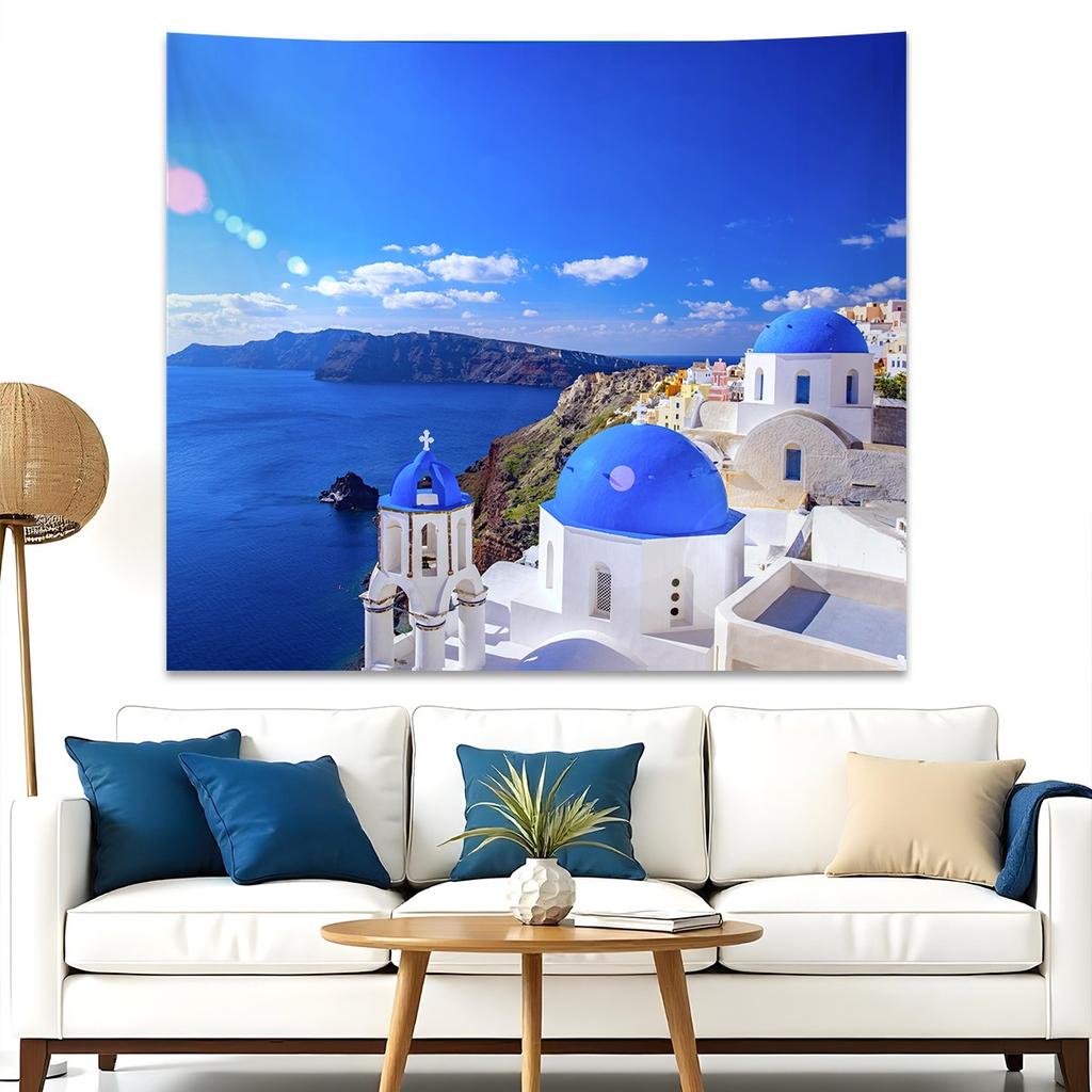 Tropical Beach Palm Tree Tapestry Ocean Scenery Wall Hanging Polyester Summer Aesthetic Decor for Bedroom Living Room Dorm