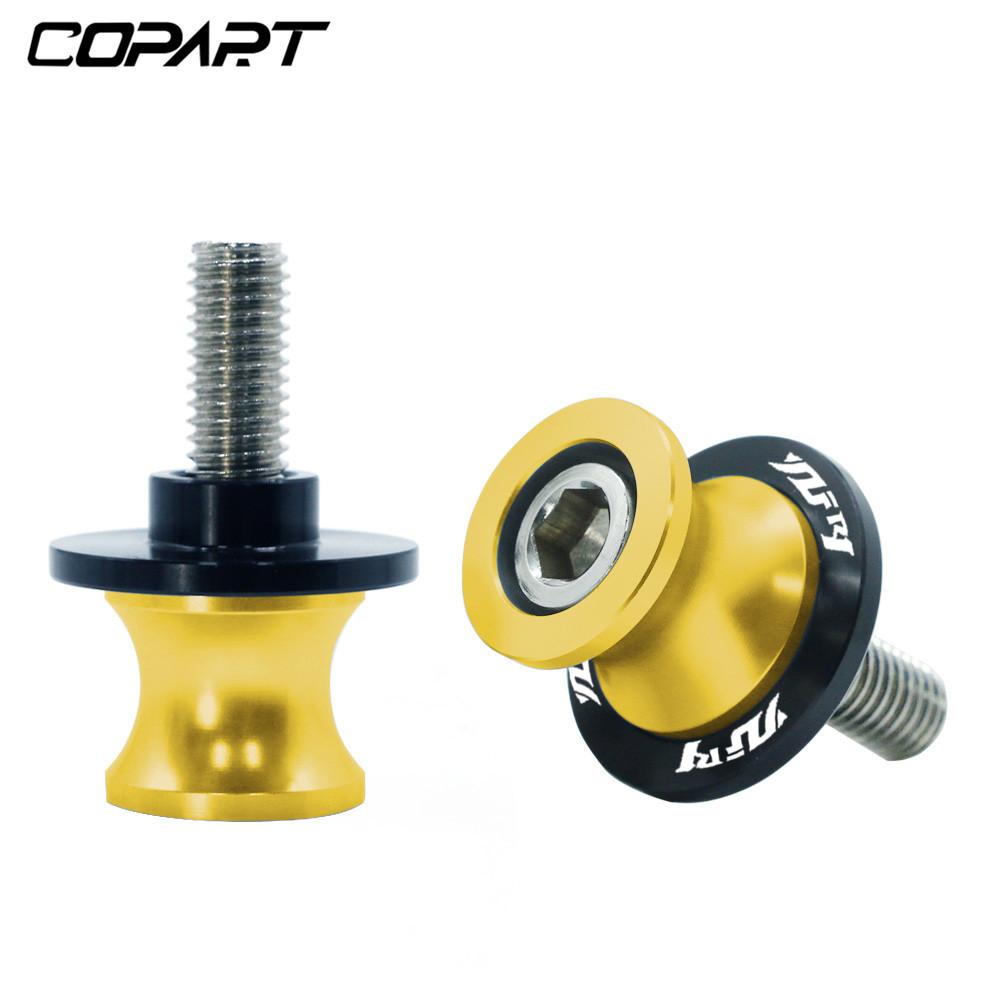 For YAMAHA YZF R1 YZFR1 YZF-R1 R3 R6 R125 MT-03 2PCS 6MM Motorcycle Swing Arm Sliders Spools CNC Swing Arm Stand Screw Paddock