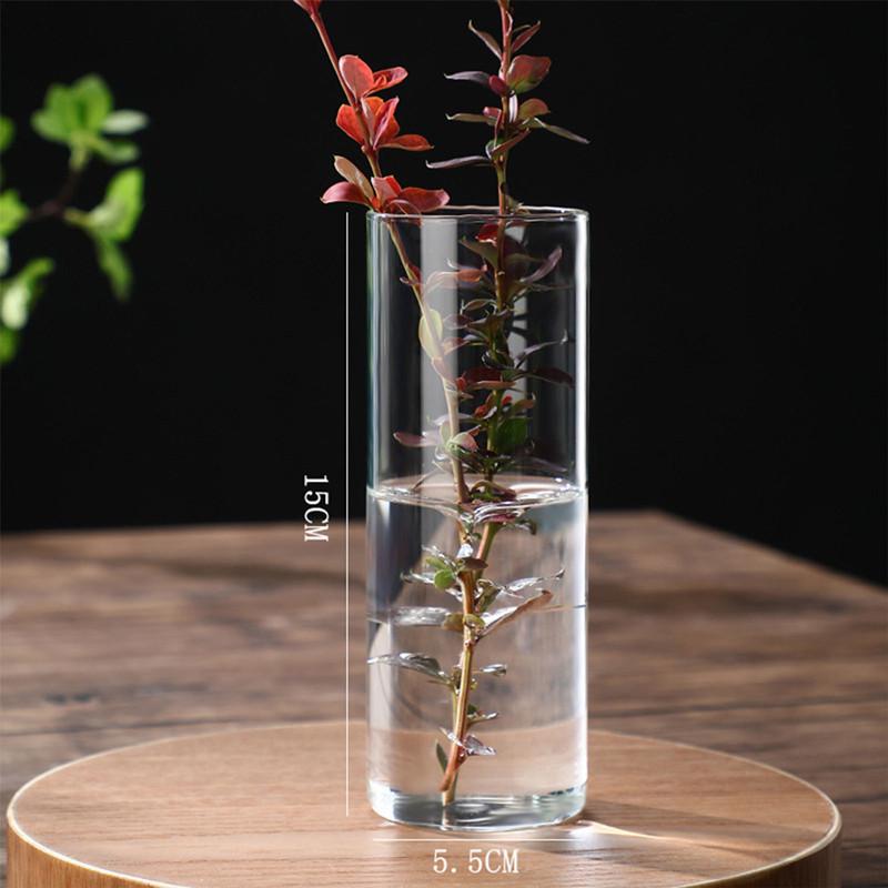 Glass Cylinder Vases Glass Hydroponic Vase Transparent Glass Vase Candle Holders Clear Flower Vase for Tables Wedding Decor