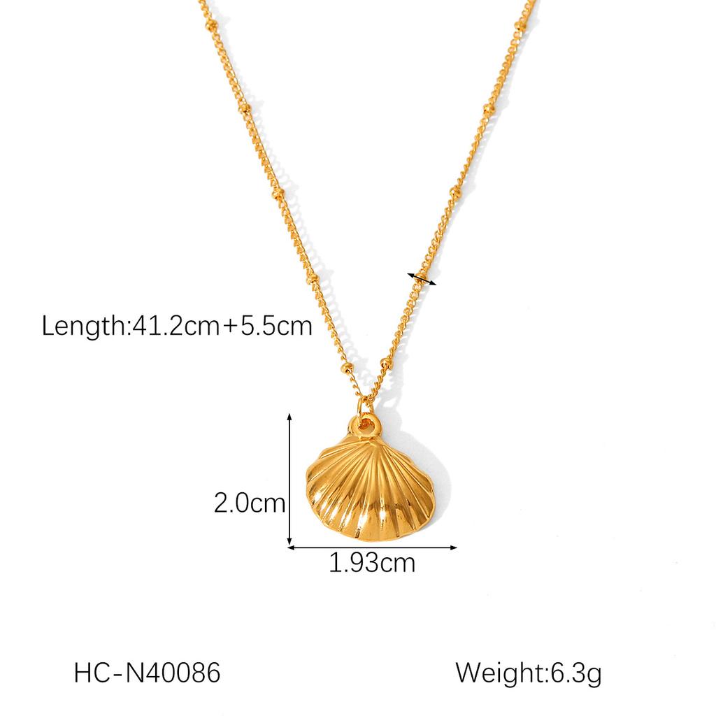 Beach Ocean Titanium Steel Jewelry Set Conch Shell Necklace Bracelet Starfish Earrings Accessories