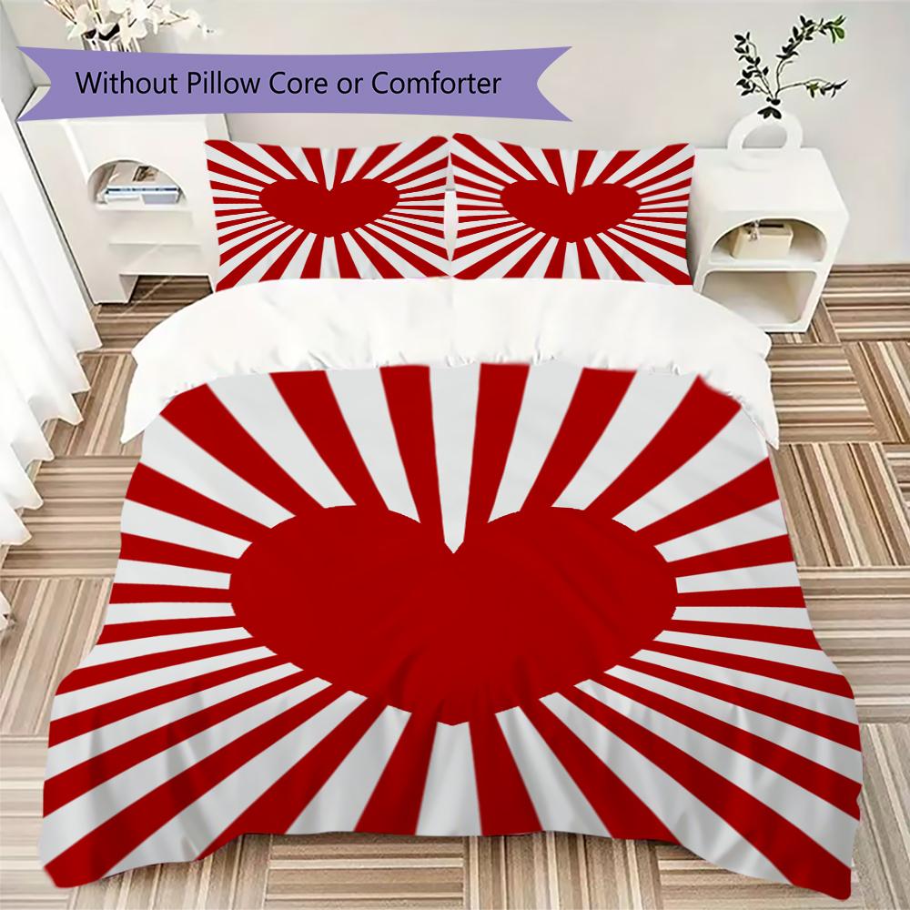 Love Pattern Bedding uilt Set uilt Cover Pillowcase Home Decoration Birthday Gift (1 * duvet cover + 2 * pillowcase without core)14