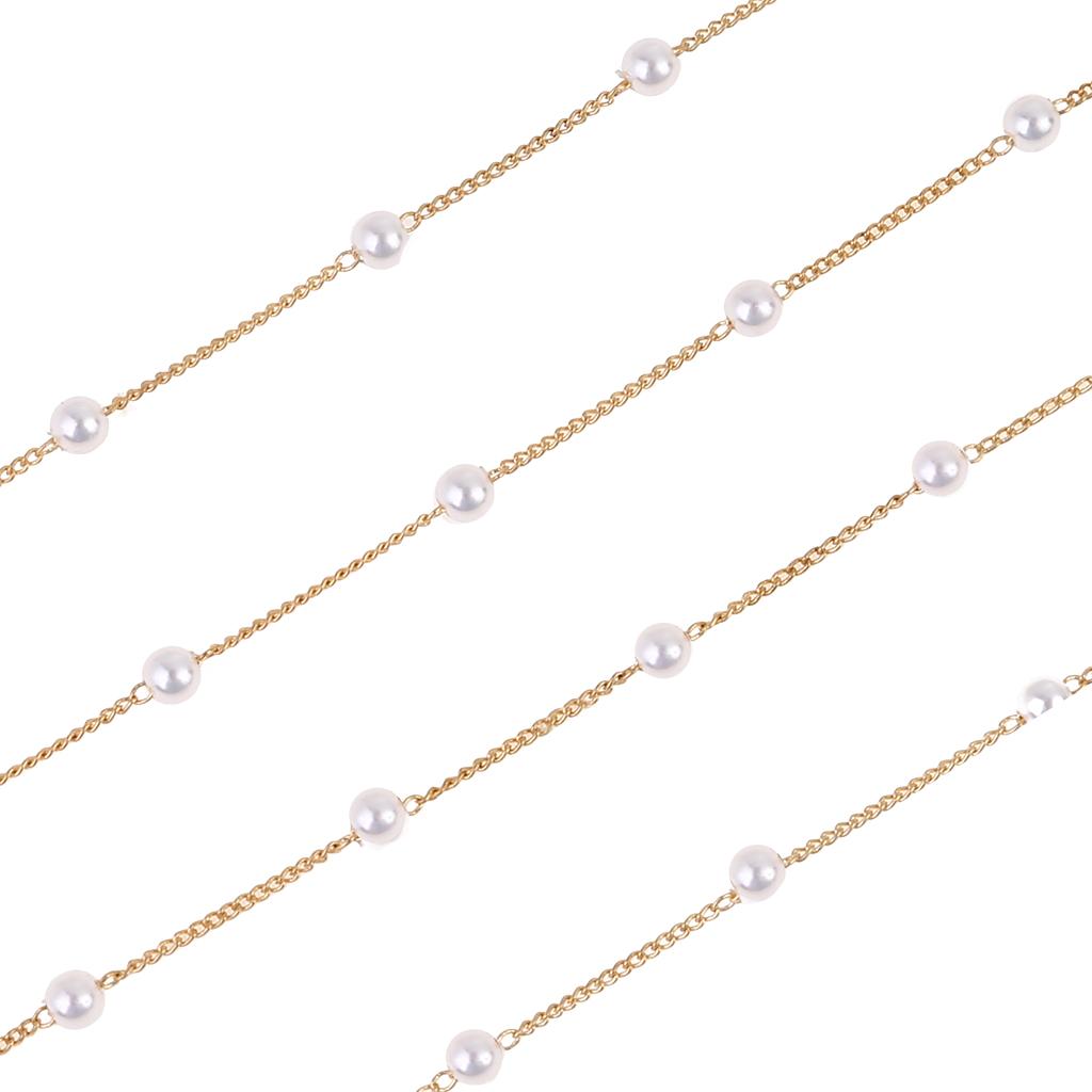 Simple Lady Pearls Sunglasses Chain Hanging Neck Anti-falling Eyeglass Cord Necklace