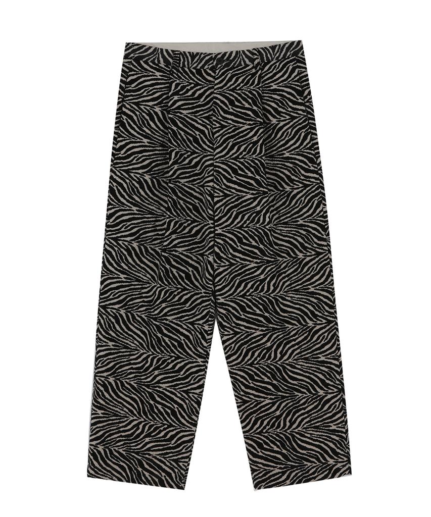 Ssoji Zebra Pattern Set-Up Pants_Black