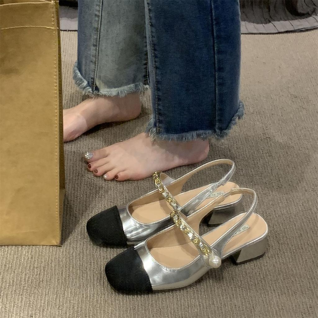 Mary Jane Baotou Women's Sandals Princess Temperament New Chinese Square Heel Fashion Temperament Women's Sandals