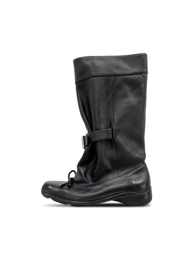 Cowhide Version~ Niche Bow Belt Buckle Stack Boots Boots New Autumn Wide Western Boots