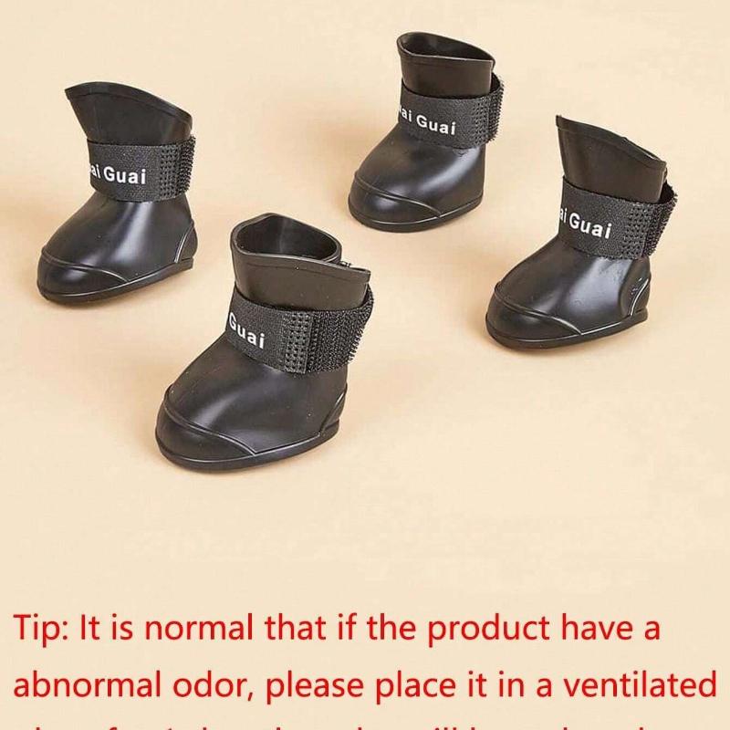 1 Set Pink Rubber Waterproof Dog Rain Boots, Suitable For Daily Wear