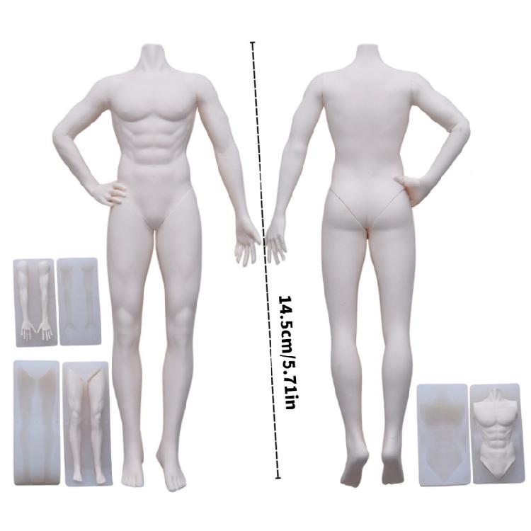 Silicone Male Body Mould For DIY Clay Figure Sculpture Super Light Material For Anime And Model Making