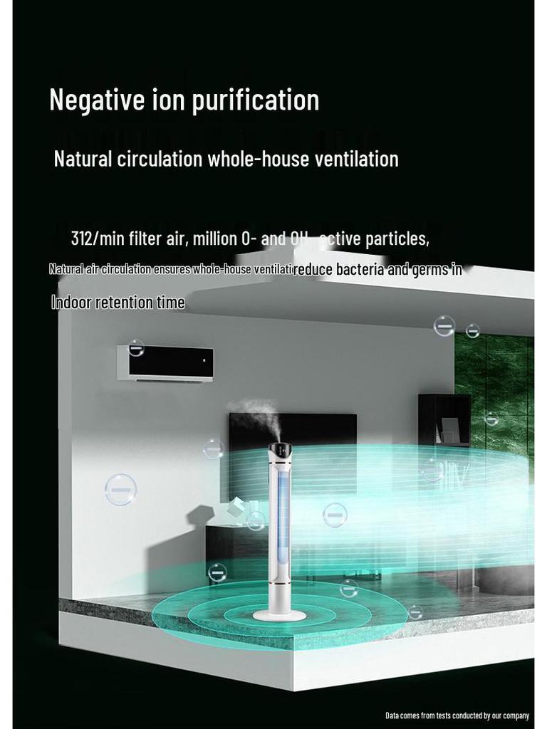 Bladeless Oscillating Tower Fan with Voice Control