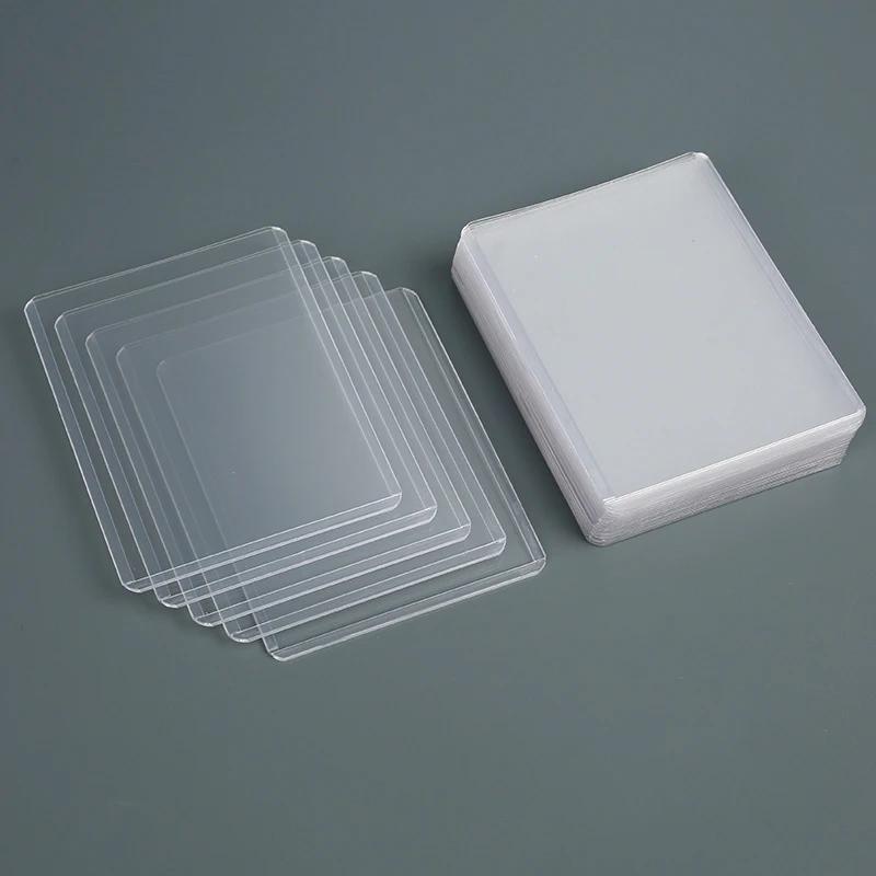 

100Pcs Transparent Korean Kpop Card Sleeve with Protective Film Clear Card Holder Idol Photo Game Card Holders Cover